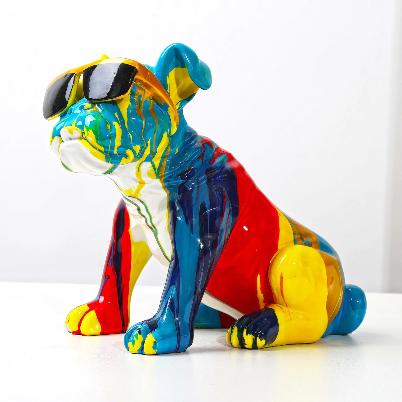 Stylish Bulldog Painted Statue