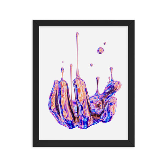 Fluid - Sustainable Fine Art Framed poster - Colorful Hand Paint Drip